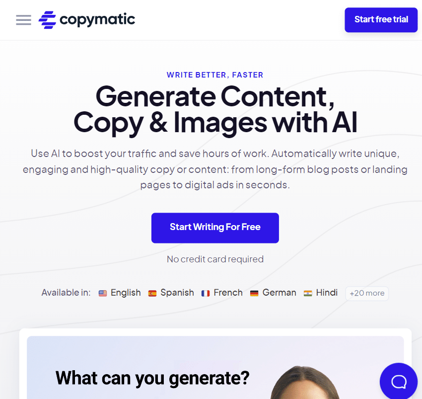 L'outil IA pour générer du contenu, des copies et des images