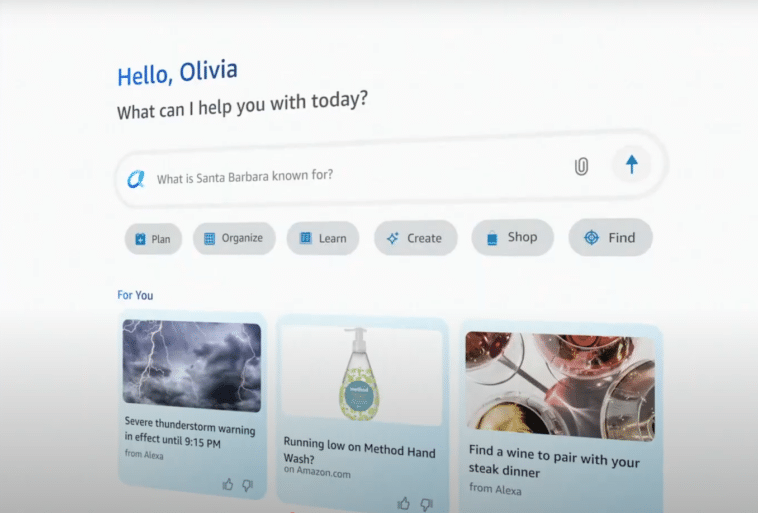Nouvelle interface d'Alexa+ Amazon