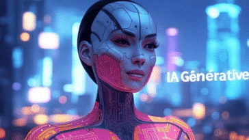 Femme cyborg dans un univers dystopique.