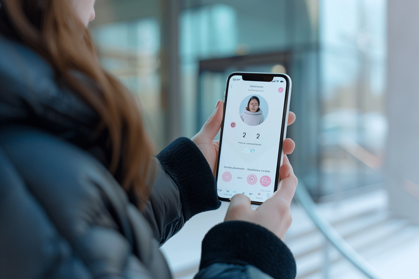 Une main tenant un smartphone qui affiche du contenu sur mesure
