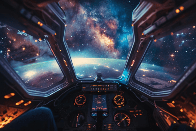 Vue à bord d'une fusée où la quête de vie extraterrestre est réalisée par l'IA