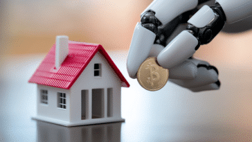 Main IA qui fait de l'économie dans l'immobilier