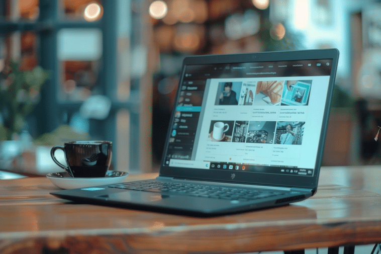 Laptopt où Pinterest est ouvert en attendant sa mise ç jour avec l'IA