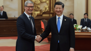 Tim Cook, PDG Apple et XI Jinping président de la Chine