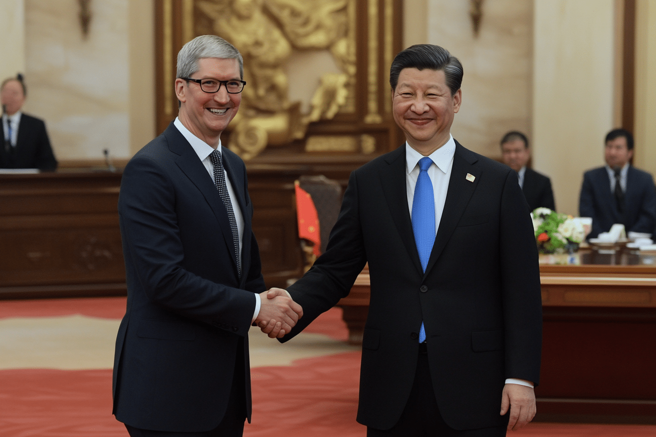 Tim Cook, PDG Apple et XI Jinping président de la Chine