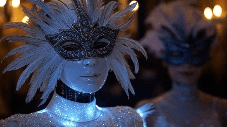 Humanoïde portant un masque dans un carnaval