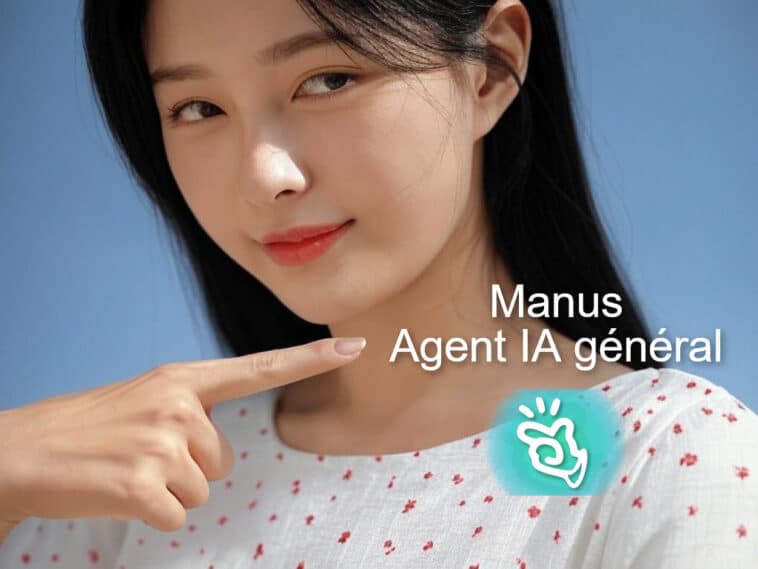 Une jeune femme présentant Manus AI.