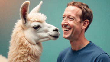 Mark Zuckerberg en train de poser avec un llama