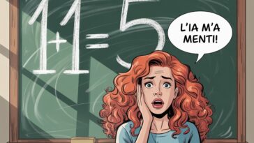 Une femme surprise sur le mensonge de l'IA