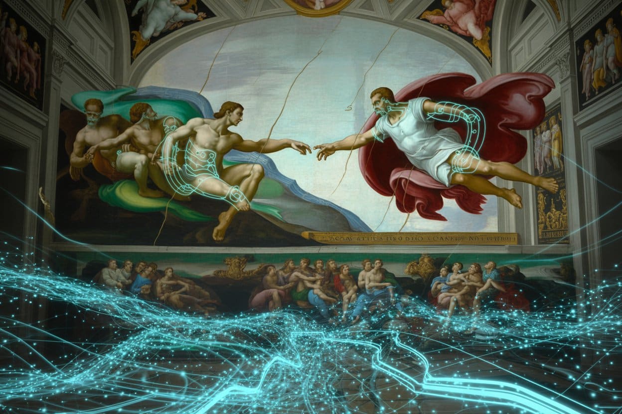 Le plafond de la chapelle Sixtine version IA