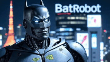 Robot super héros au logo Nvidia