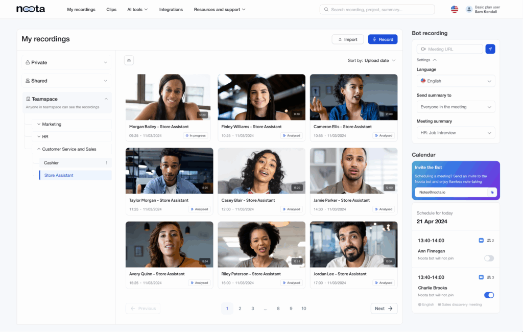 La plateforme Noota