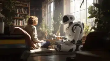photo d'une personne avec un robot