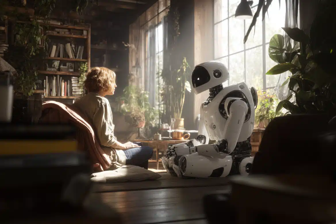 photo d'une personne avec un robot