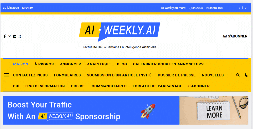 Meilleures newsletters IA - AI-Weekly
