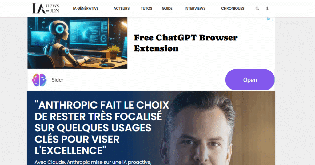 Meilleurs sites d'actualité IA - JDN
