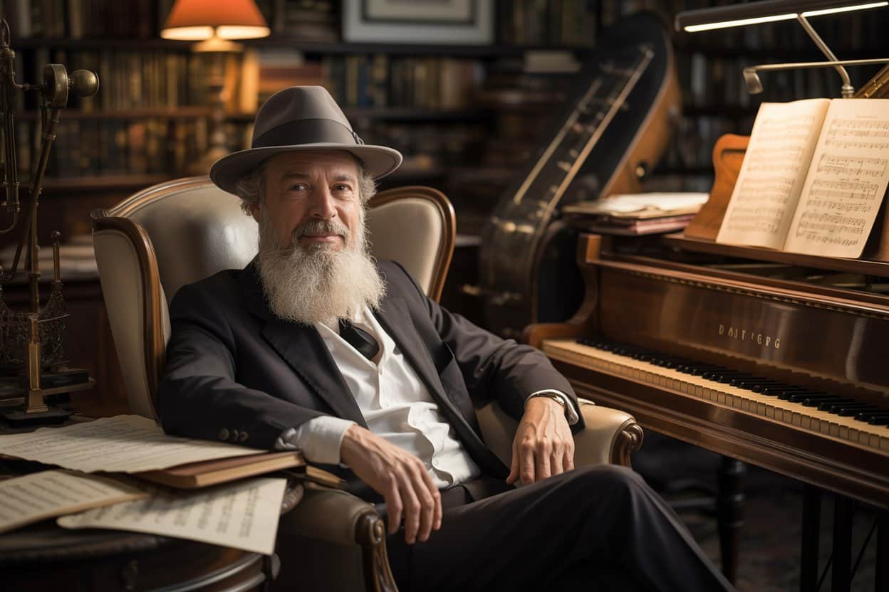 David Cope dans un studio de musique