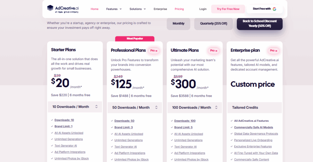 adcreative.ai - les prix