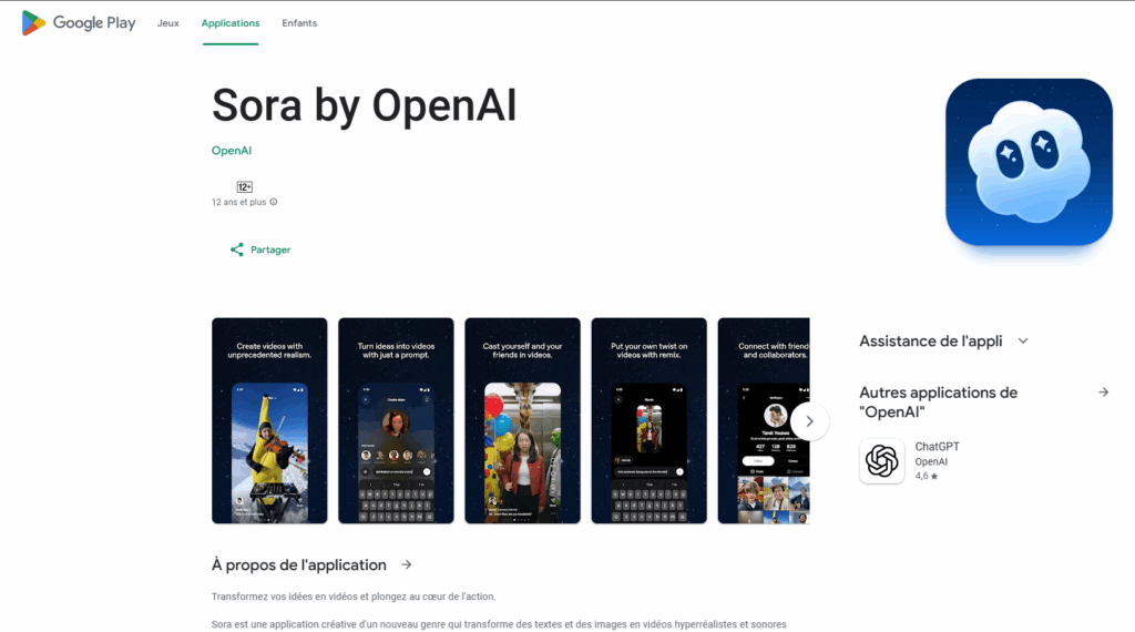 Télécharger Sora 2 sur Google play