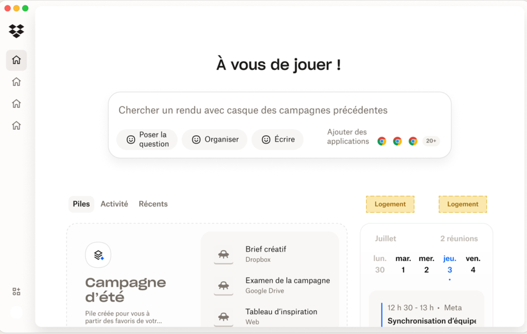 Dropbox sort Dash, l’IA qui sait où tu bosses vraiment