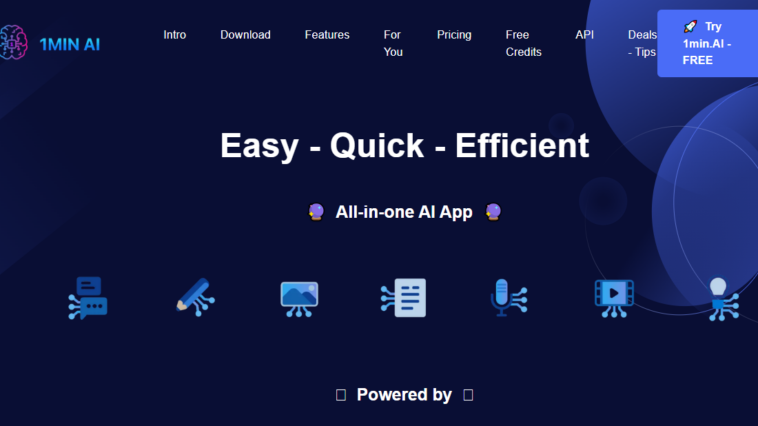 Page d'accueil de 1minAI