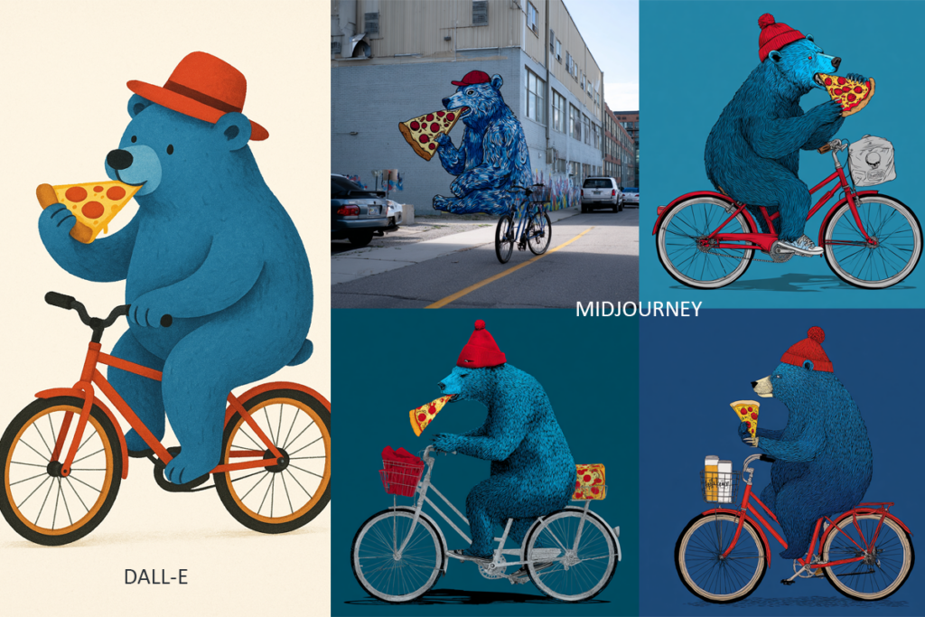 Images créées avec DALL-E et Midjourney