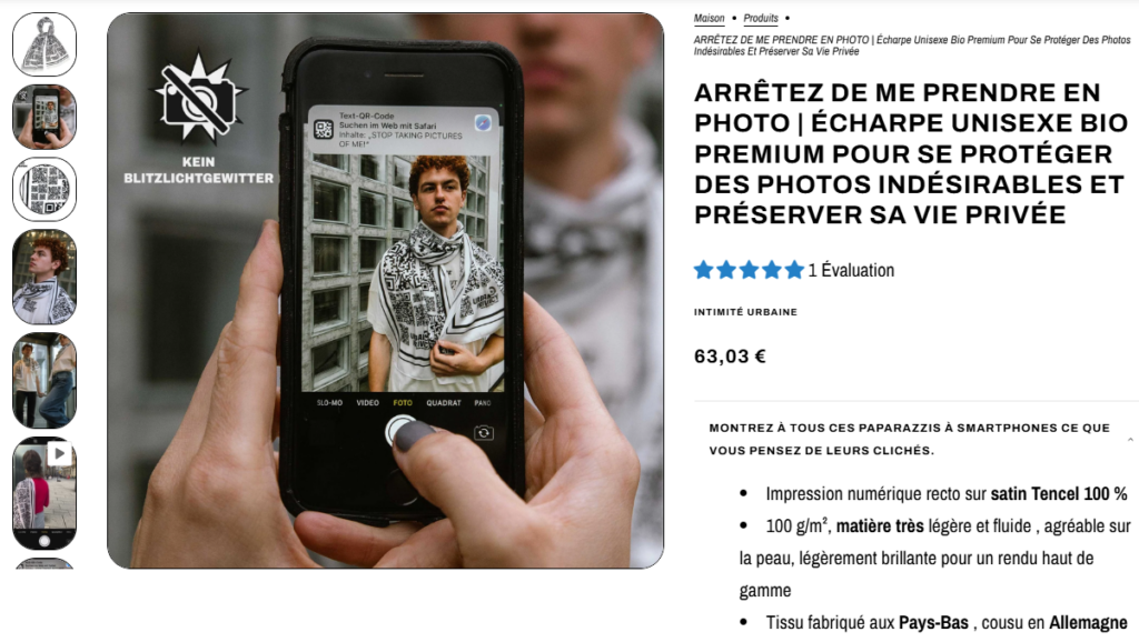 écharpe anti-IA et protction vie privée