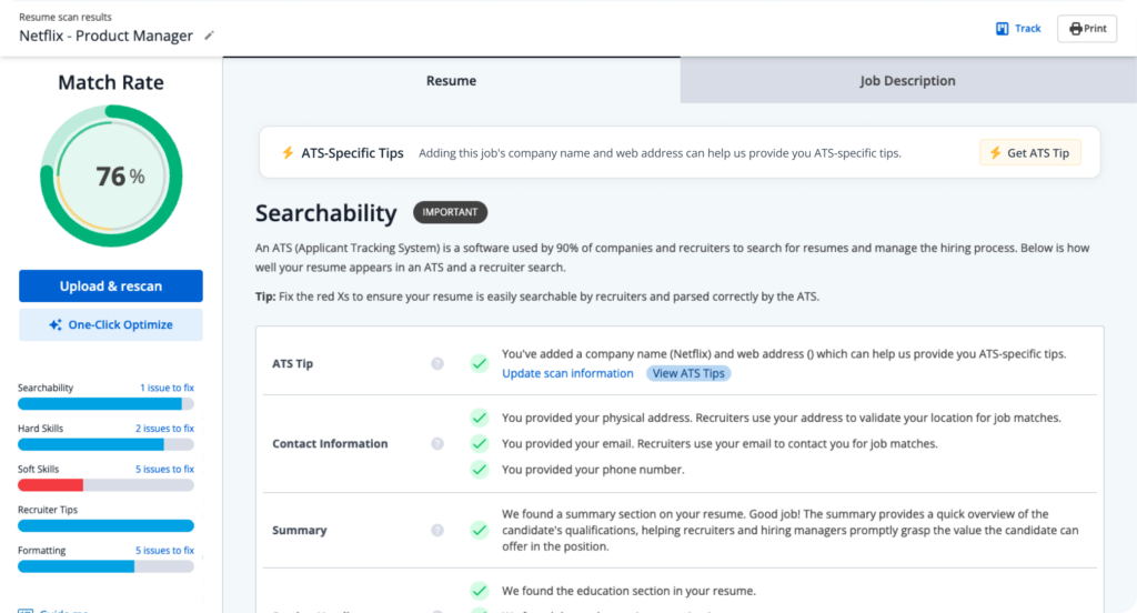 Jobscan Interface