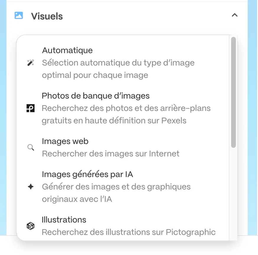 Intégration visuels Gamma App