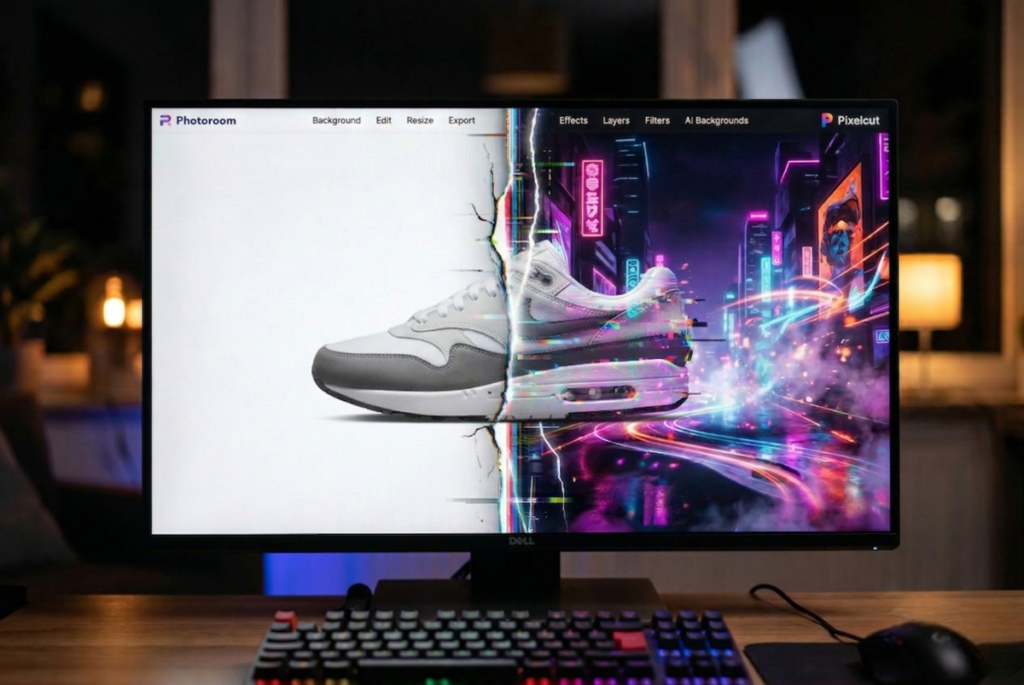 Ecran montrant les outils Pixelcut et Photoroom