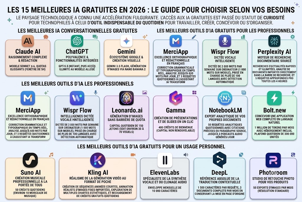 Les 15 meilleures IA gratuites de 2026