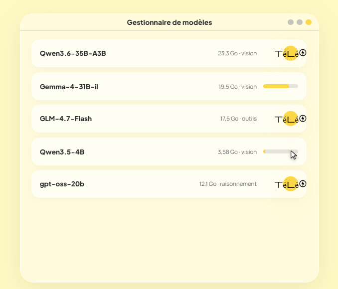 Gestion modèles IA Lemonade SDK