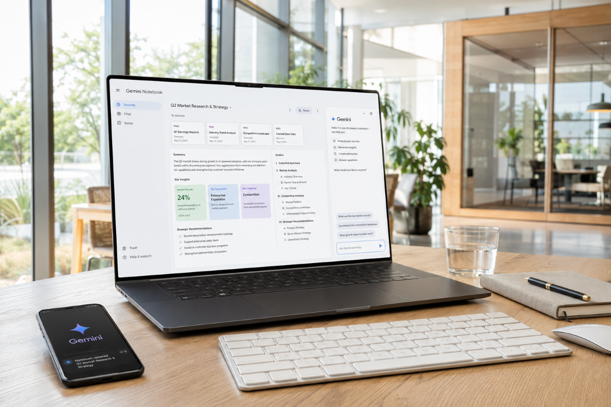 NotebookLM se transforme et devient Gemini Notebook