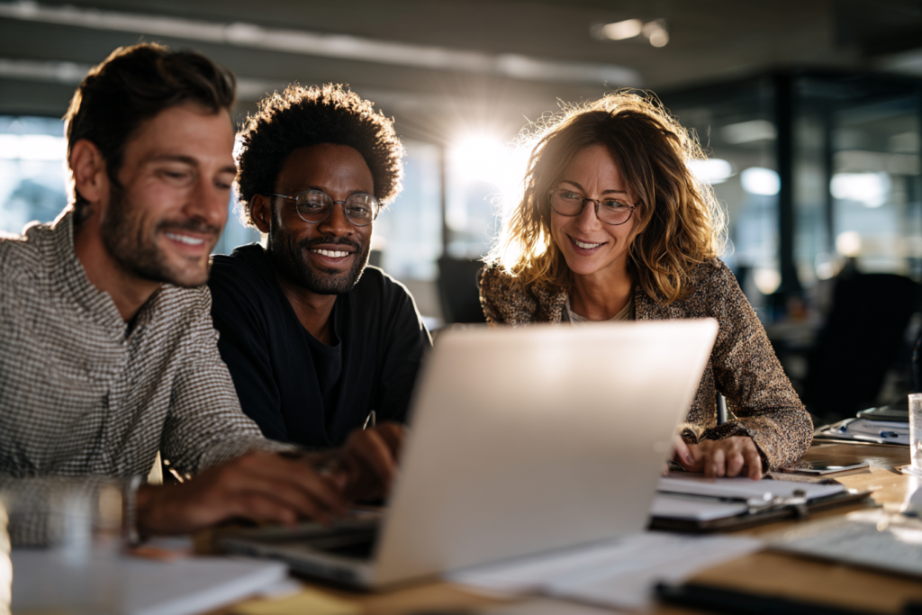 Deux commerciaux utilisant le Breeze Agent de HubSpot pour analyser un prospect
