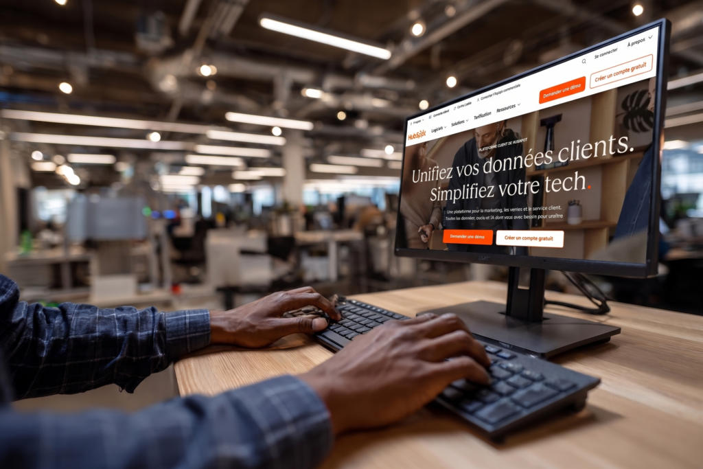 Technicien validant un scan de sécurité pour analyser les données sensibles sur HubSpot.