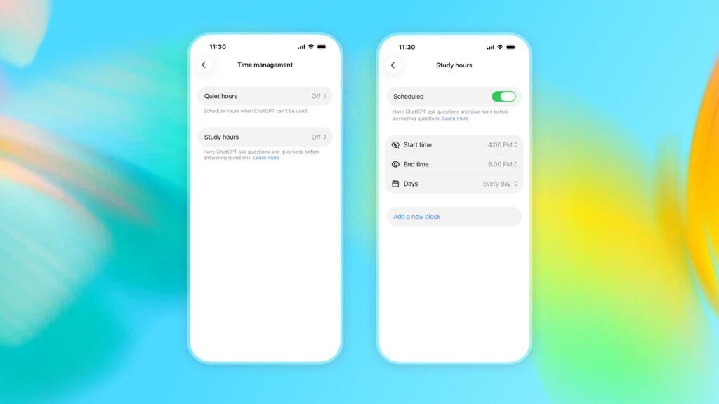 OpenAI sort ChatGPT adolescents : Mode Étude et contrôle parental