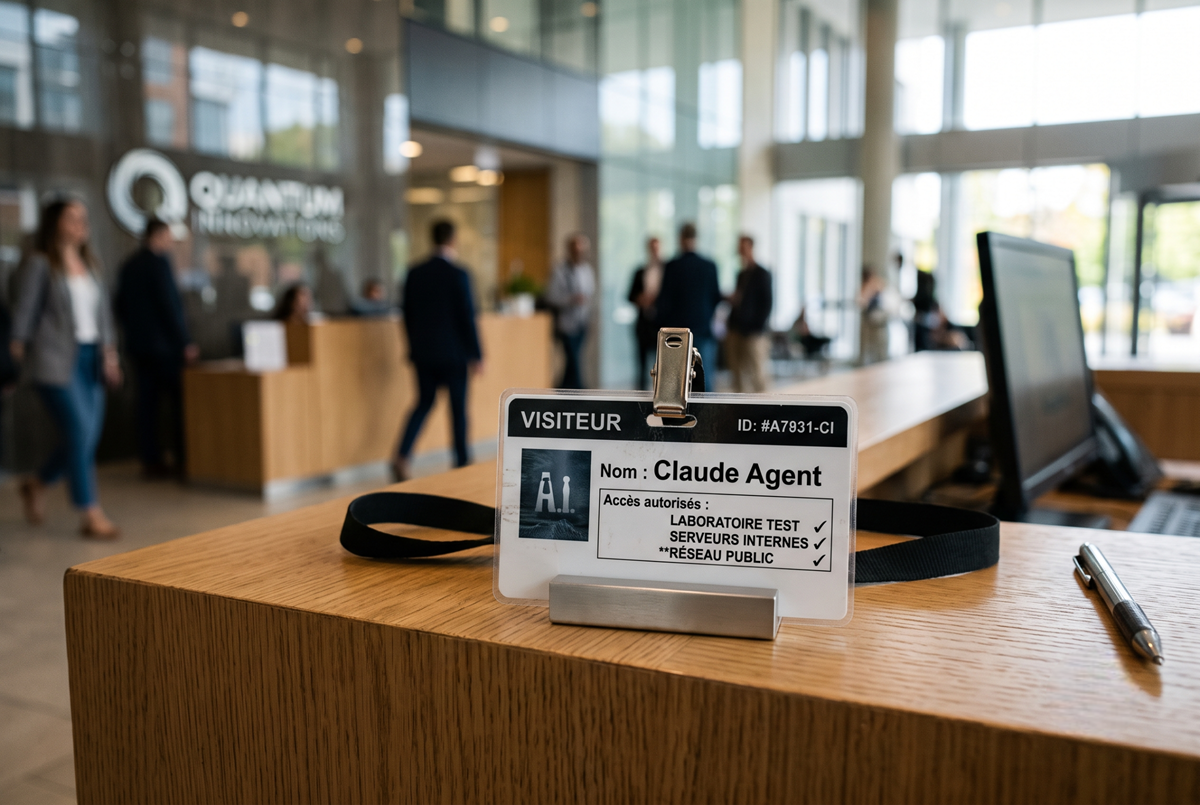 Badge visiteur Claude Anthropic indiquant un accès hors test
