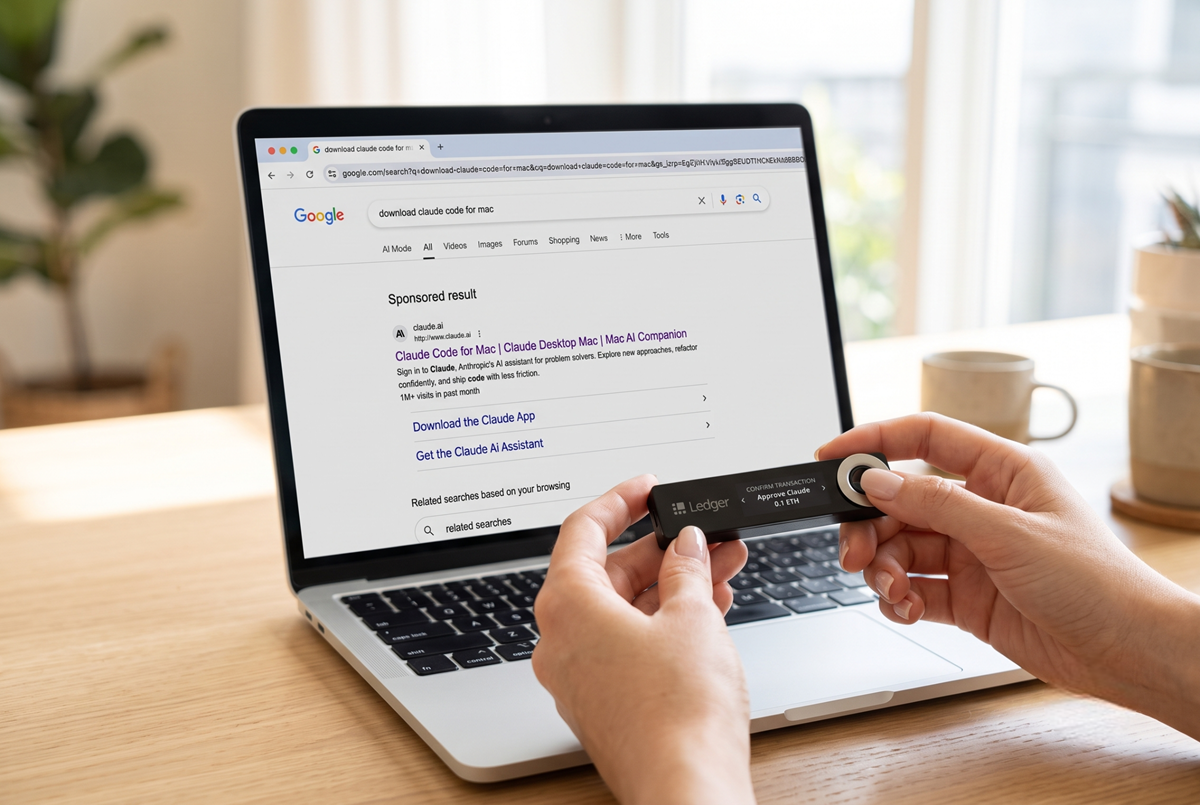 Recherche Claude Code sur Mac avec portefeuille Ledger ciblé par MacSync