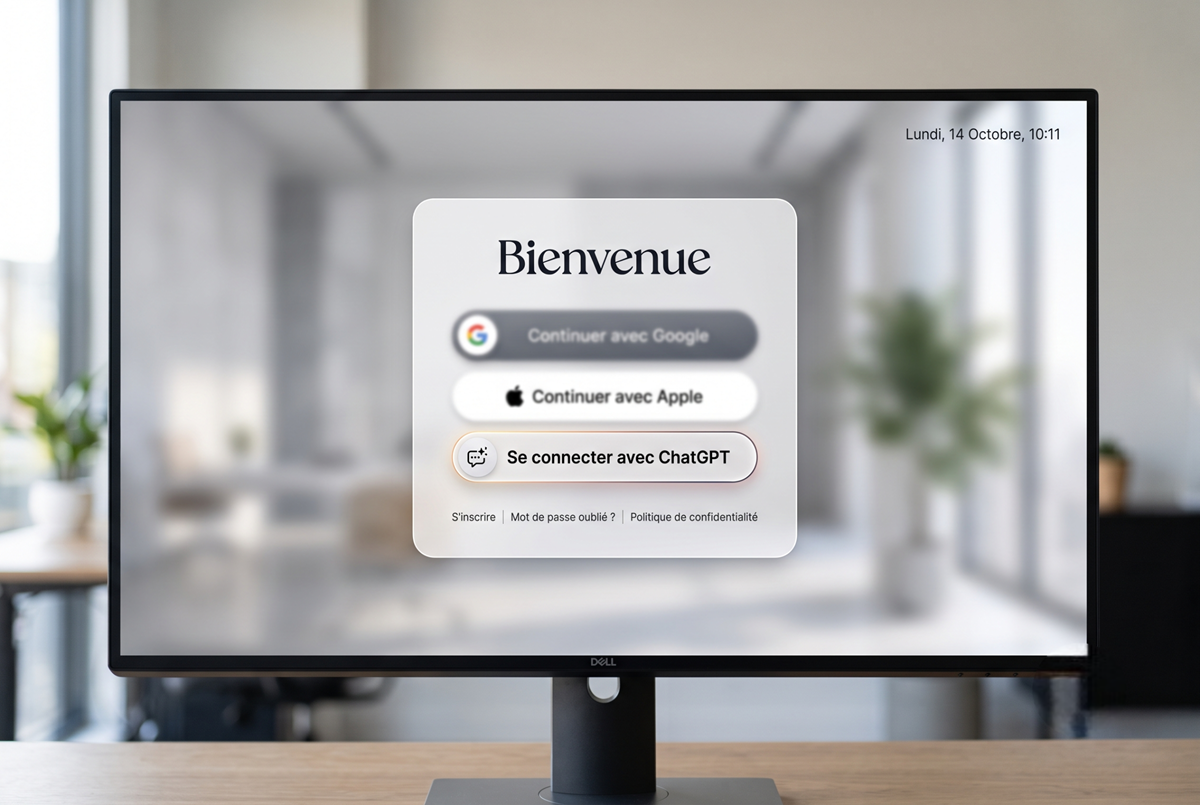 Interface d'un écran pour Se connecter avec ChatGPT