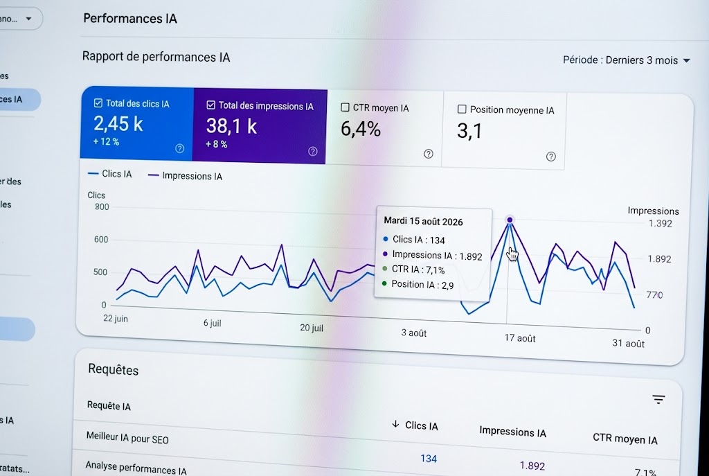 rapport de performace IA Google Search Console